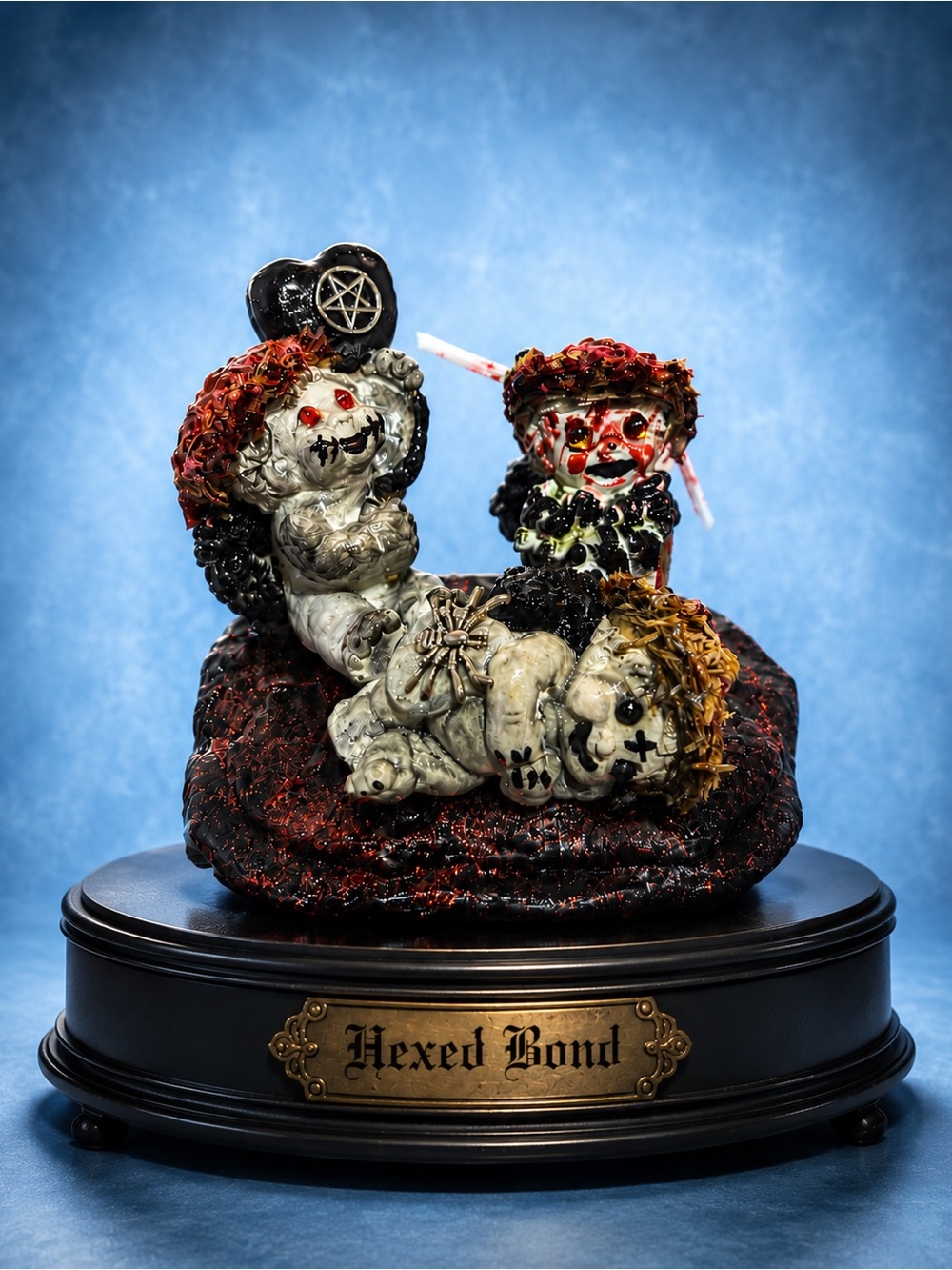 Hexed Bond Halloween Doll Figurine - Black & Red